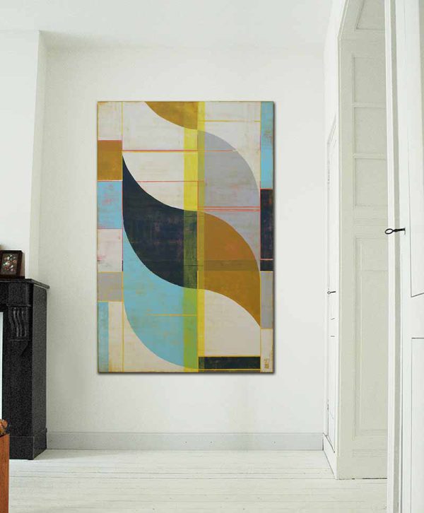 Circle in Circle Fresh - Blauw schilderij