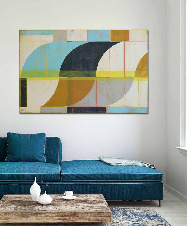 Circle in Circle Fresh - Blauw schilderij - Afbeelding 2