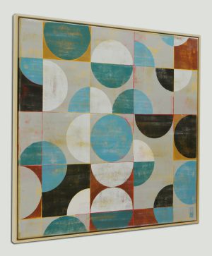 Blauw modern schilderij Traffic Grey square