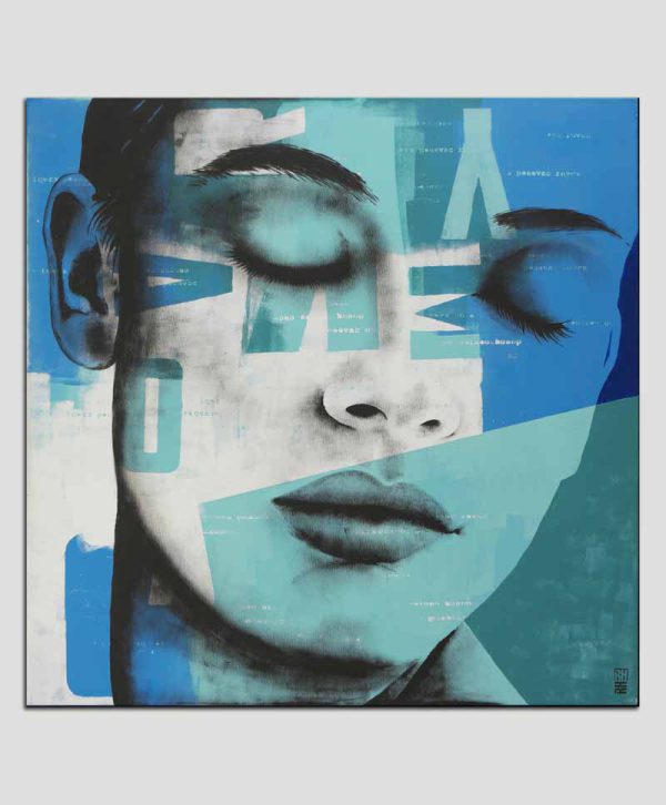 Close your eyes blue - Modern schilderij
