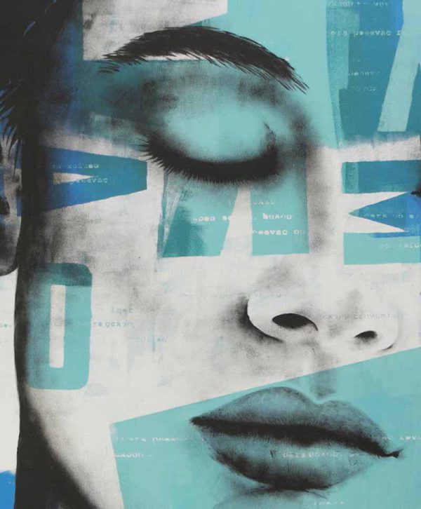 Close your eyes blue - Modern schilderij - Afbeelding 5
