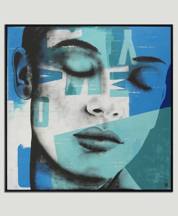 Close your eyes blue - Modern schilderij - Afbeelding 3