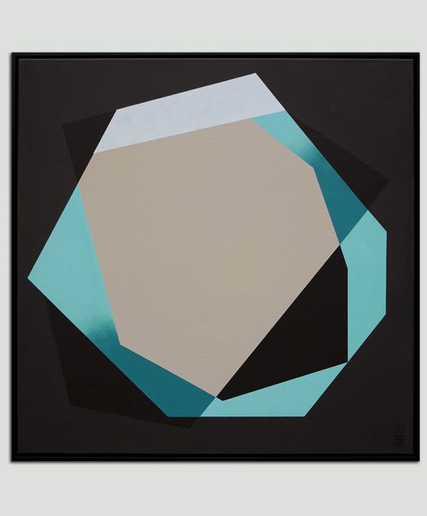 Geometrisch schilderij blauw Diamond