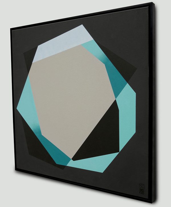 Geometrisch schilderij blauw Diamond