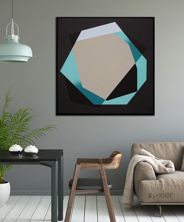 Geometrisch schilderij blauw Diamond