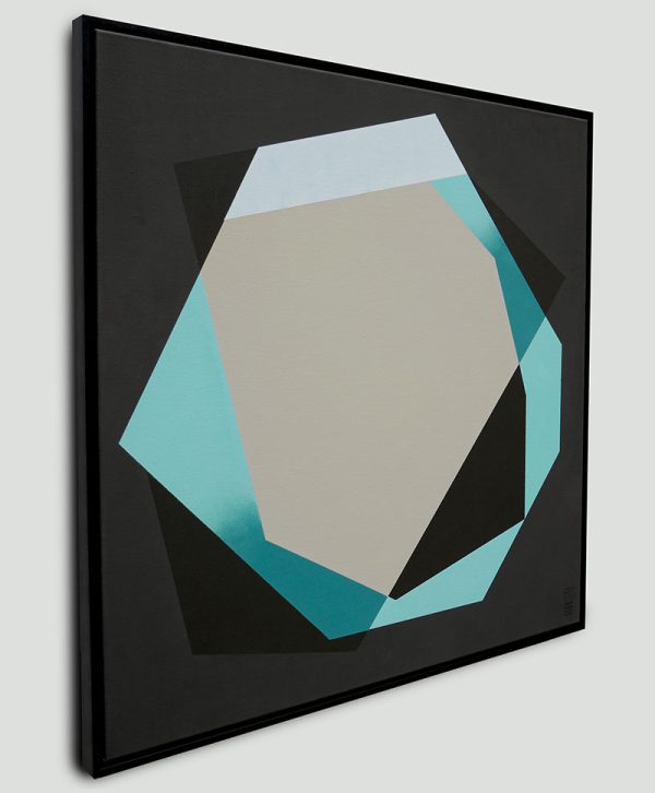 Geometrisch schilderij blauw Diamond