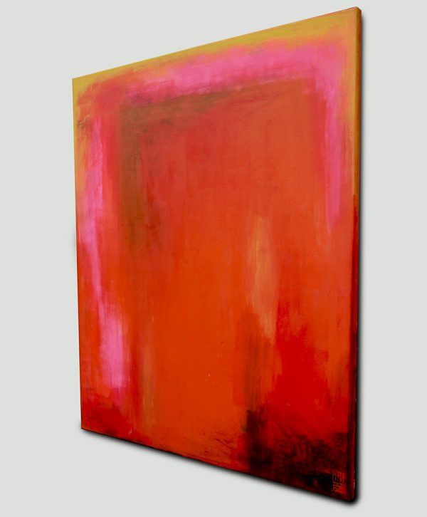 Oranje roze schilderij-abstract