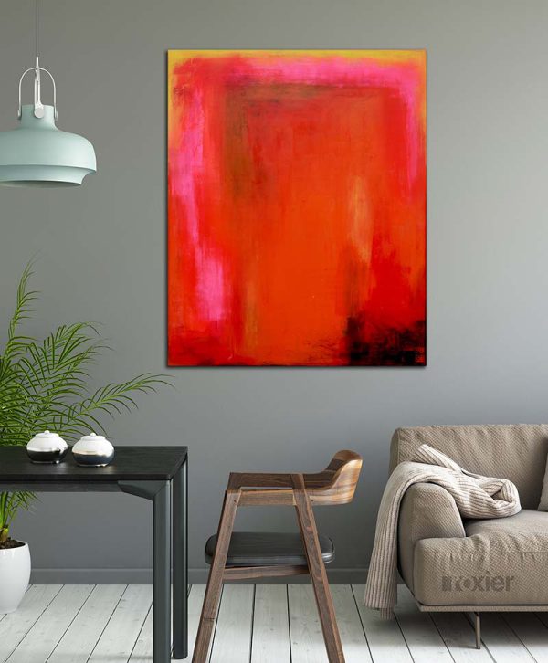 Oranje roze schilderij-abstract