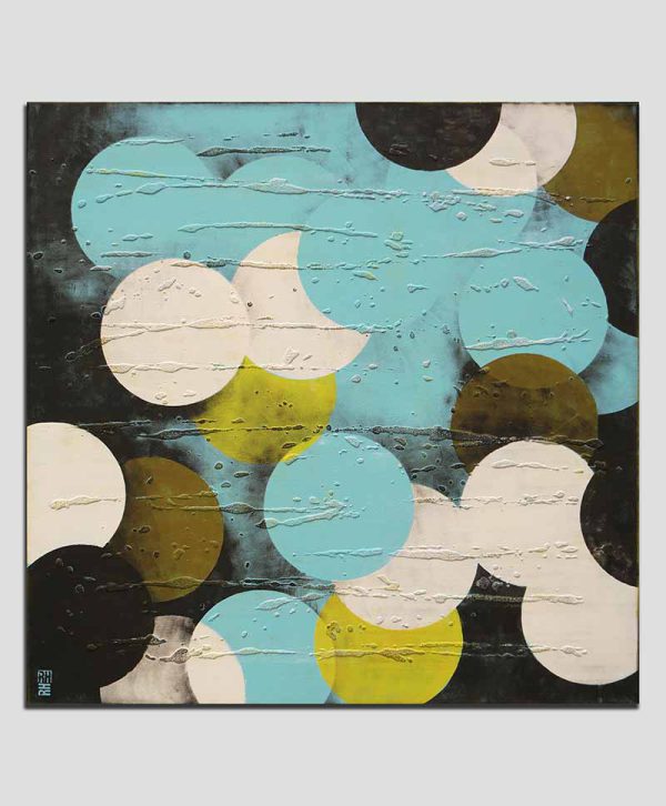 grafisch blauw schilderij-circle-in-circle