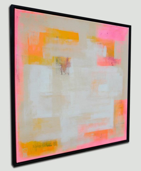 Groot schilderij in zand kleur