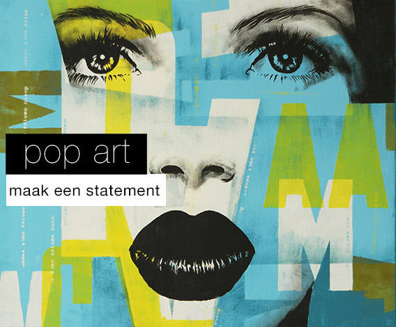pop art groen blauw vrouw