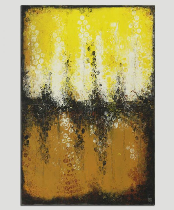 abstract geel schilderij