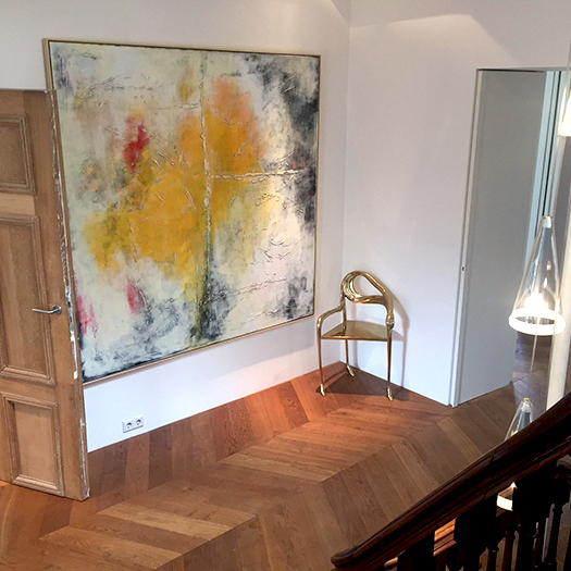 Large Abstract Painting by Ronald Hunter kunst in opdracht