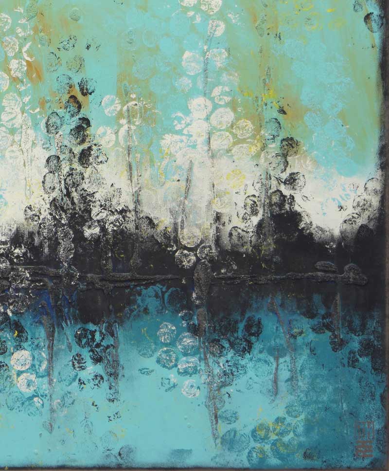 doos Duizeligheid Uiterlijk Blauw Landschap Schilderij | Boiling Bubbles | Art Gallery roxier