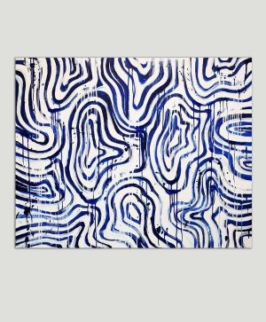 blauw wit schilderij