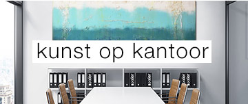 kantoor kunst modern blauw abstract schilderij