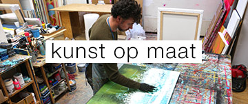 kunst op maat abstracte schilderij blauw en groen