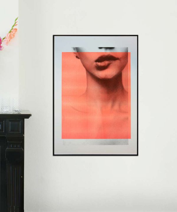 Riso Print Biting Lip - Pastel Orange - Afbeelding 2
