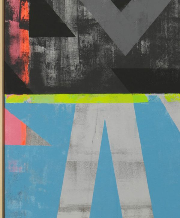 Vintage Typopop in Blue & Yellow - Incl Lijst - Ronald Hunter - Afbeelding 5