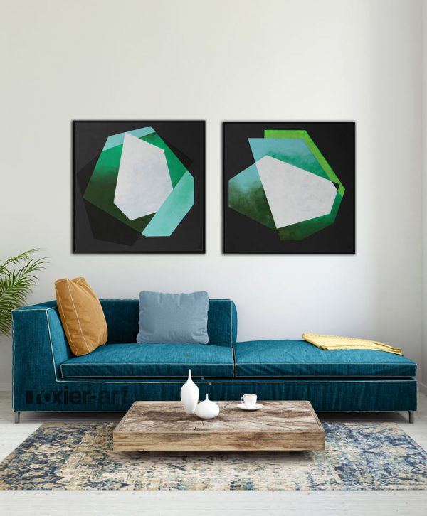 Diamond Blue Bird - Abstract schilderij - Afbeelding 5