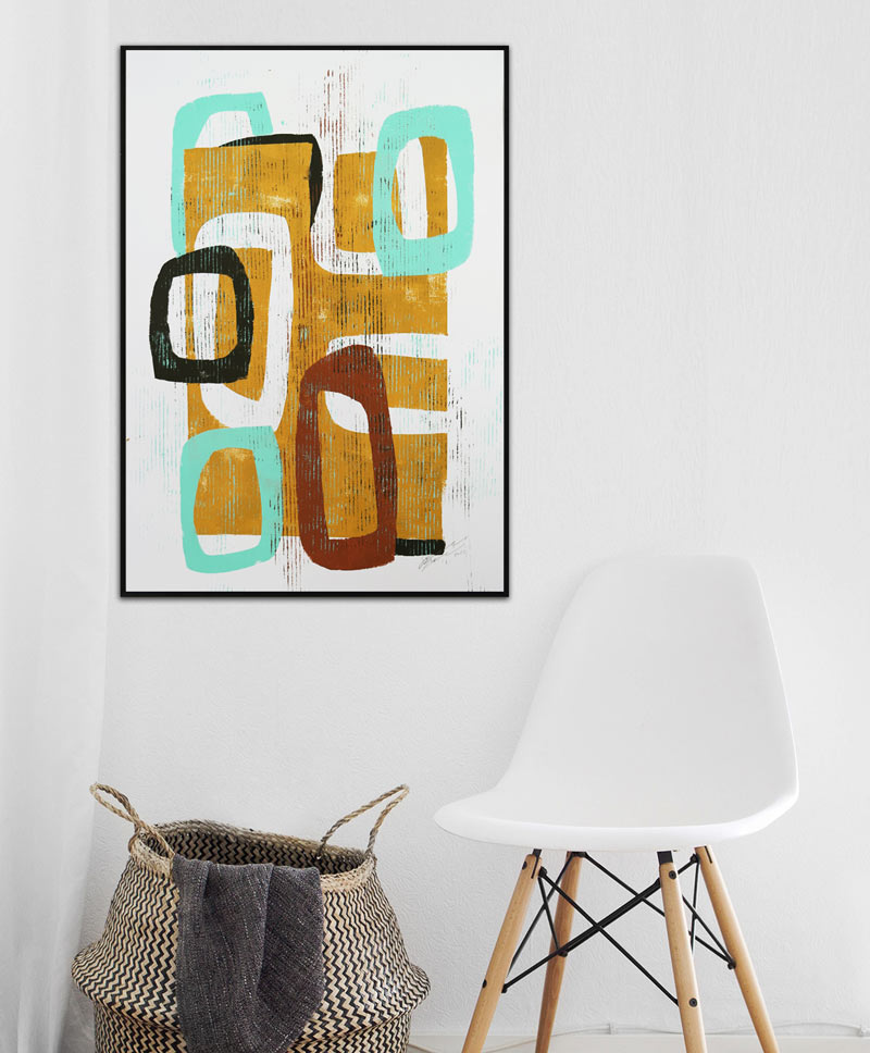 modern abstract kunstwerk op papier betaalbaar ronald hunter