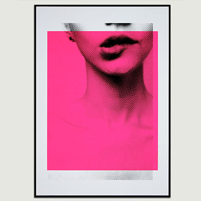 neon roze zeefdruk