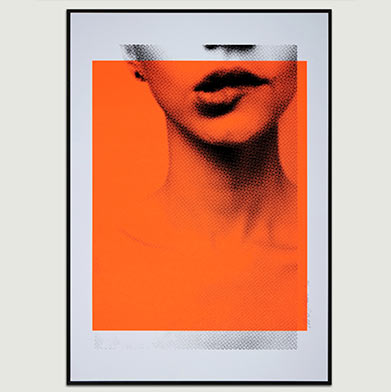 Biting Lip Orange neon zeefdruk