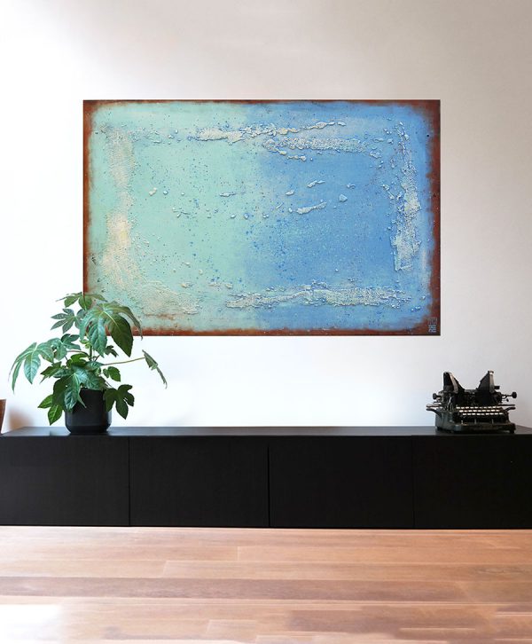 blauw kunstwerk