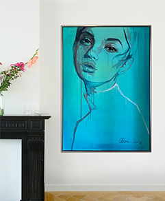 Blauw Portret Ellen - Claire sterren op het doek