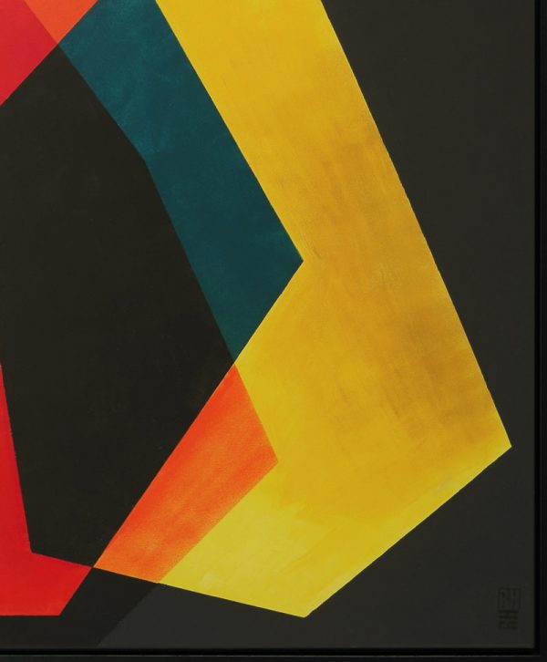 Diamond Red Yellow Iris -Abstract schilderij - Afbeelding 5