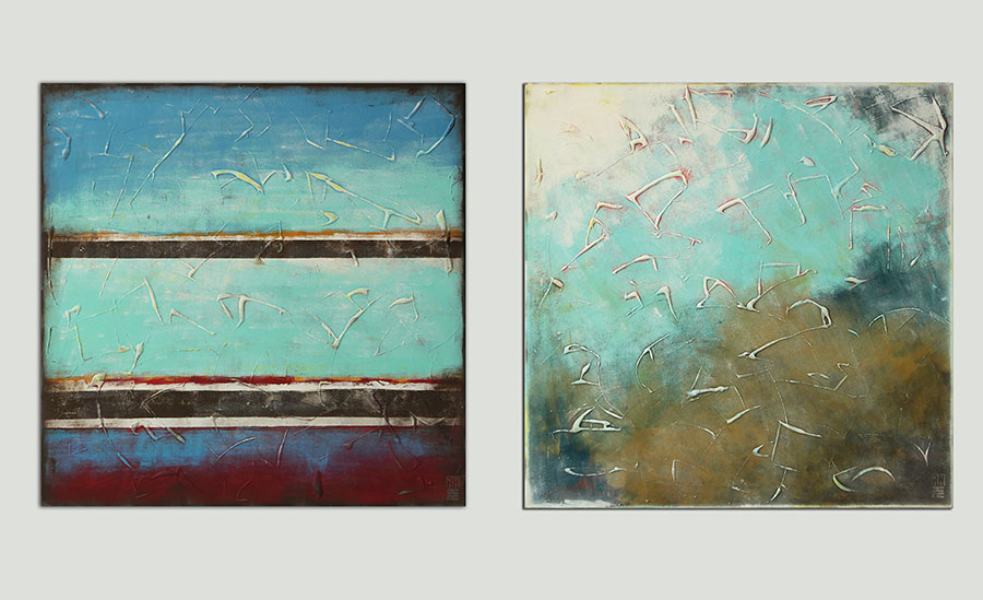 Serie of 2 paintings, by Ronald Hunter kunst in opdracht
