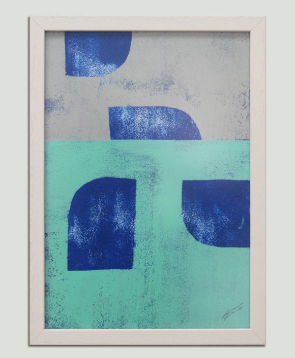 Grey & Blue Stacked - Incl. Lijst - Ronald Hunter - Afbeelding 4