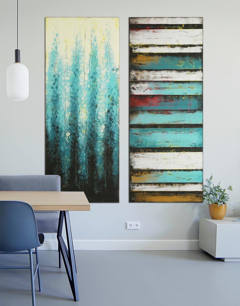 verticaal tweeluik duo schilderij verticaal tweeluik duo schilderij