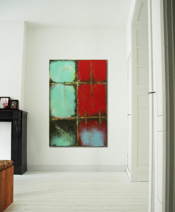 RED over Turquoise - Ronald Hunter - Afbeelding 2