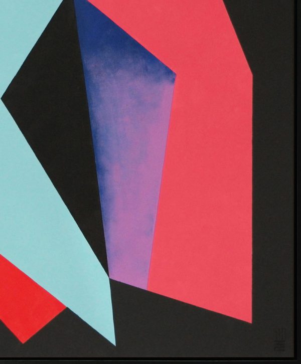 Diamond Red Blue Butterfly - Abstract schilderij - Afbeelding 6