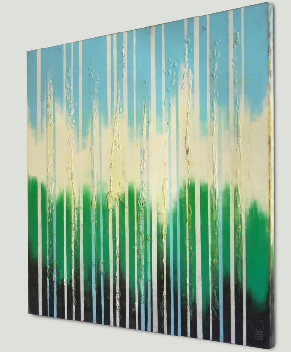 Bright Blue Lines Square  - Ronald Hunter - Afbeelding 4