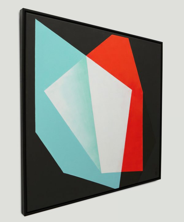 Diamond Blue Red Marble - Abstract schilderij - Afbeelding 3