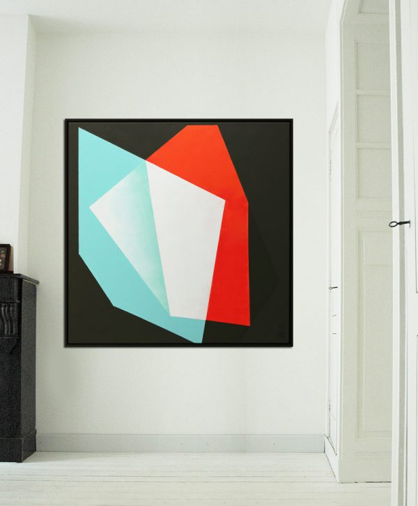 Diamond Blue Red Marble - Abstract schilderij - Afbeelding 2