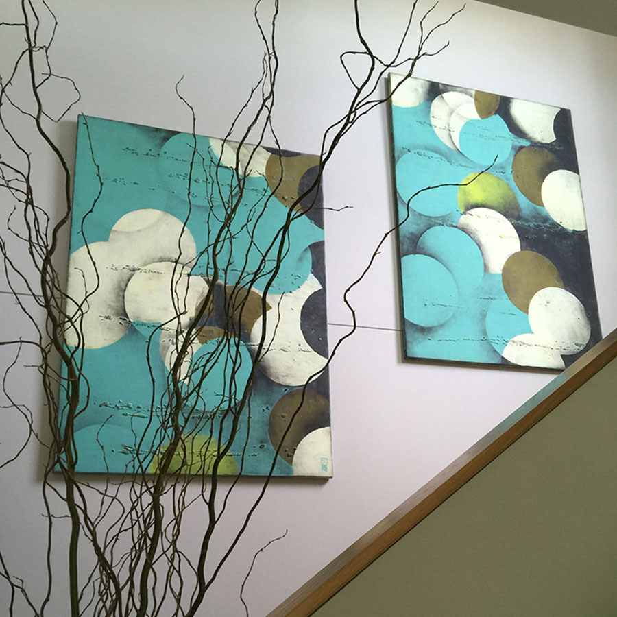 Large custom diptych, by Ronald Hunter kunst in opdracht
